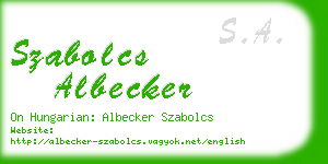 szabolcs albecker business card